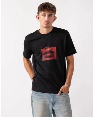 BOSS Hugo Deterni Graphic Print T-Shirt - Black