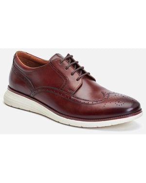 Base London London Flight Leather Burnt Brogues Shoes - Red
