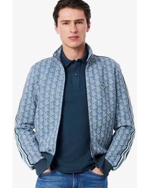 Lacoste Paris Zip-Up Jacquard Track Jacket - Blue