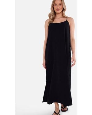 Gini London Strappy Cross Back Airflow Oversized Dress - Black