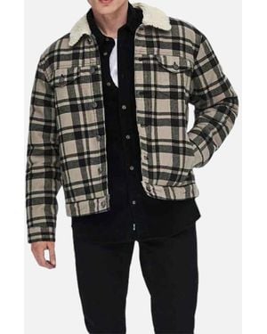 Only & Sons Winter Jacket Fleece Lined Soft Fur Warm Bomber Coat Top Size Xs To Xl New - Black