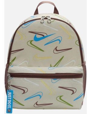 Nike Youth All-Over Brand Logo Cream Bag - Grey