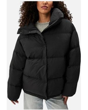 Calvin Klein Relaxed Fit Puffer Jacket With High Collar - Black