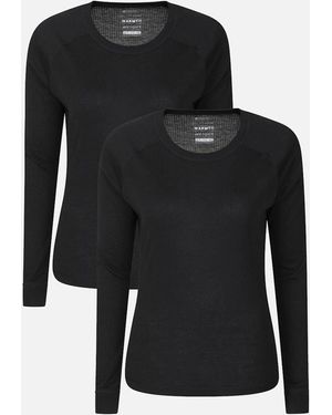 Mountain Warehouse Ladies Talus Thermal Base Layer Top (Pack Of 2) - Black