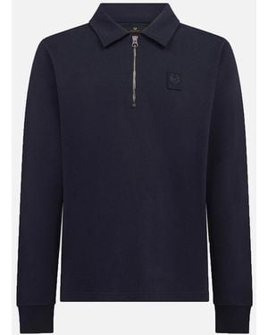 Belstaff Curator Collared Sweatshirt Dark Ink - Blue