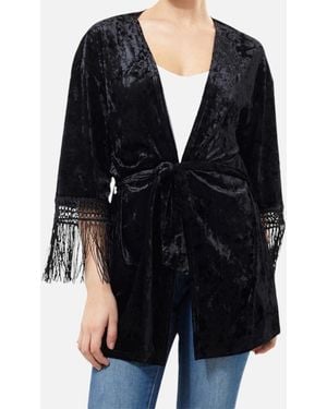Brave Soul Kimono Cardigan Jumper Open Front Fashion Tops - Black