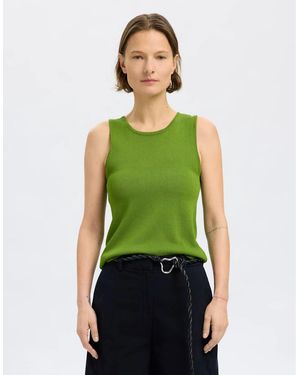 SELECTED Femme Moon Sleeveless Knit Top Spindle Tree - Green