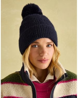 Joules Effie Knitted Bobble Hat - Blue