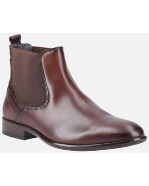 Pod Frank Leather/Textile Cognac Boots - Purple