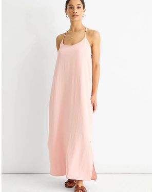 Gini London Blush Strappy Cross Back Airflow Oversized Dress - Pink