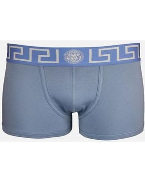 Versace Greca Border Boxer Trunk, Stone - Blue