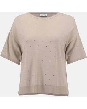 Joseph Ribkoff Jumper Knit Elbow Length Pullover - Natural