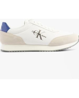 Calvin Klein Jeans Retro Runner Low Mix Trainers Bright/Sapphire - White