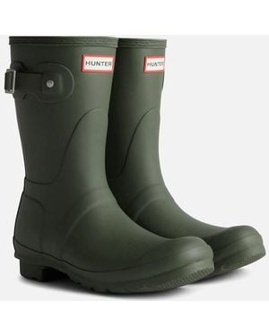 HUNTER Original Short Boot Rubber Dark Wellington Boots - Green