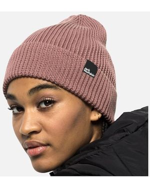 Jack Wolfskin Essential Fine Knit Beanie Hat - Pink
