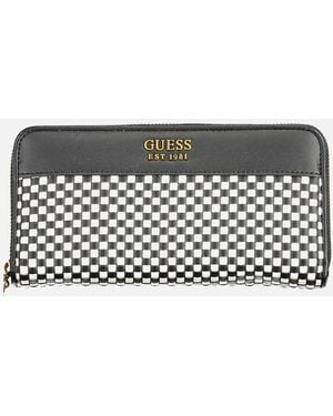 Guess Contrasting Detail Zip Wallet With Multiple Compartments - Metallic