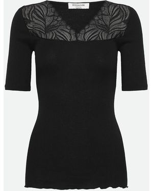 Rosemunde Bernadine 2/4 Regular V-Neck T Shirt - Black