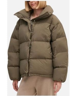 Calvin Klein Relaxed Fit Puffer Jacket With High Collar - Natural