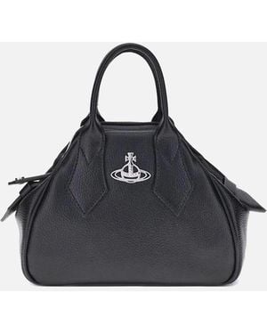 Vivienne Westwood Textured Finish Yasmine Hand Bag With Embossed Metal Orb - Black