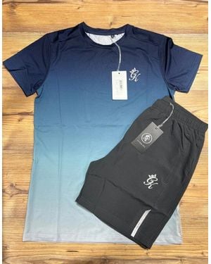 Gym King Sports Ombre T-Shirt & Short Set - Blue
