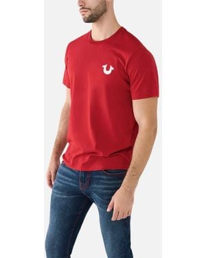 True Religion 107810 T Shirts Short Sleeve Buddha Soft Summer Crew Neck Tee - Red