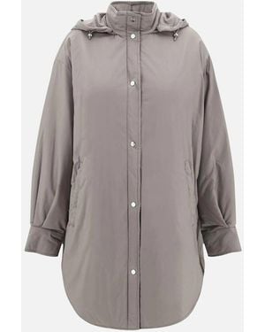 Herno Hooded Jacket With Snap Closure And Zipped Pockets - Grey