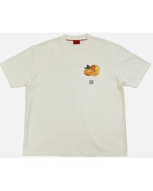 BOSS Dartiee Cotton Oversize Fit T-Shirt, Natural - White