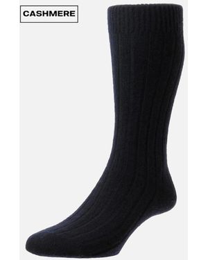 Pantherella Cashmere Waddington Rib Sock - Black