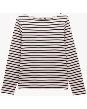 Joules Harbour Boat Neck 100% Cotton Breton Top Cream - Black