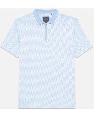 Guide London Sky Jacquard Polo Shirt Sky - Blue