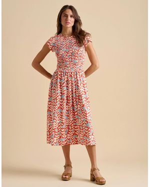 Brakeburn Spring Vine Midi Dress - Natural