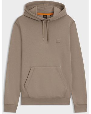 BOSS Boss Wetalk Pullover Hoodie With Logo Patch - Natural