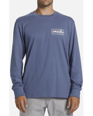 Billabong Walled Long Sleeve T-Shirt Top Shirt Cotton - Blue