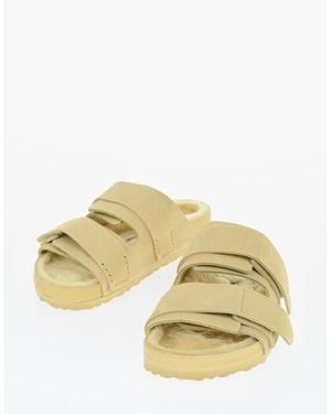 Birkenstock Velcro Closure Round Toe Regular Fit Trainers - Metallic