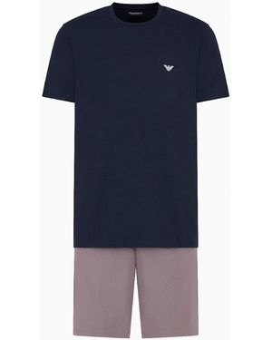 Emporio Armani Endurance Short Pyjama Set, Armani/Shark - Blue