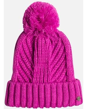 Roxy Cosy Sundown Knitted Bobble Hat - Pink