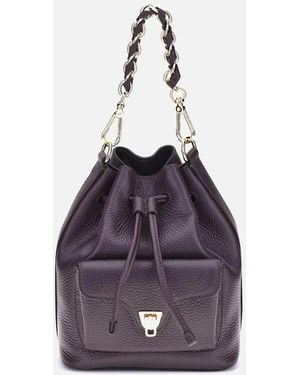 Coccinelle Beat Generation Bucket Bag With Plectrum Closure - Purple