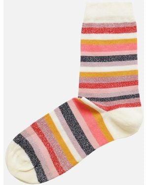 Paul Smith Glitter Stripe Socks - White