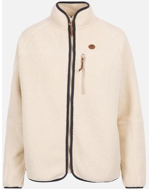 Trespass Ladies Quake Leather Trim Fleece Jacket - Natural