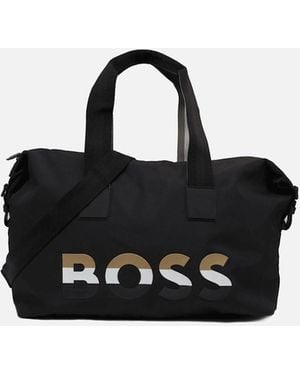 BOSS Catch 2.0 Tricolour Logo Nylon Weekender Bag - Black