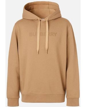 Burberry Ansdell Logo Hooded Sweatshirt - Natural