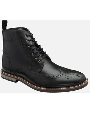 Frank Wright Corby Brogue Boots - Black
