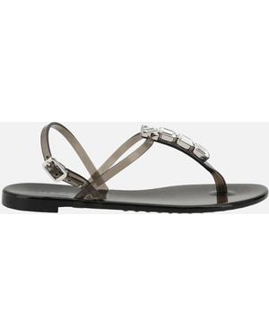 Casadei Elegant Jelly Sandals With Shiny Bead Detail - Metallic