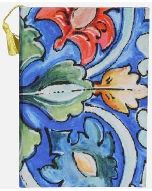 Dolce & Gabbana Floral Siciliano Print Small Notebook - Blue