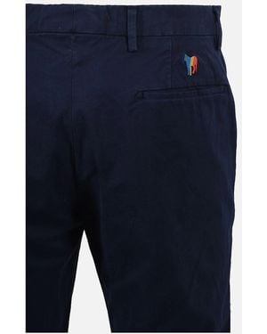 Paul Smith Mid Fit Zebra Logo Chinos - Blue