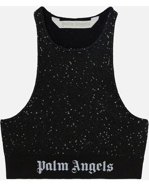 Palm Angels Knitted Logo Top - Black