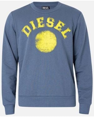 DIESEL Distressed Dot Logo Sweatshirt - Blue