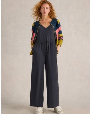 White Stuff Jasmine Jersey Jumpsuit Charcoal - Blue