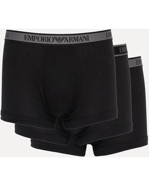 Emporio Armani 3 Pack Trunks - Black
