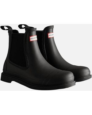 HUNTER Commando Chelsea Boots - Black